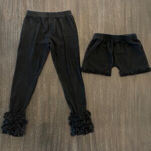 OFC Girls Ruffle Hem Shorts and Pants Black Size 6